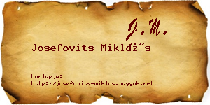 Josefovits Miklós névjegykártya