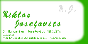 miklos josefovits business card